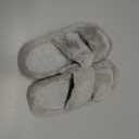 Chantomoo Women's Slippers Memory Foam Slippers for Women Fuzzy Comfy Faux Fur House Furry Indoor Open Two Bands Gift Slippers (7-8, Grey)