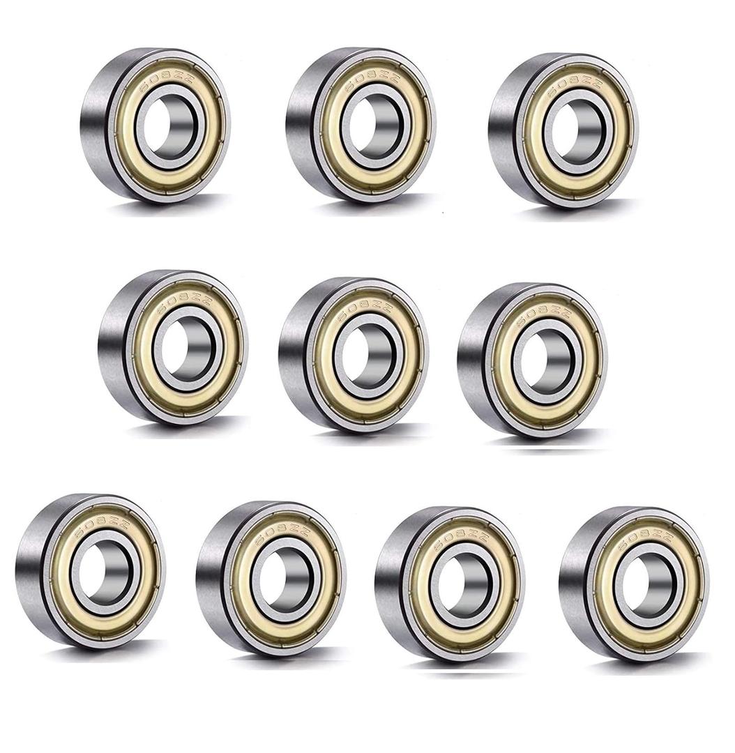608 ZZ Ball Bearings(10PCS), 608ZZ Metal Double Shielded Miniature Deep Groove Skateboard Ball Bearings (8mm x 22mm x 7mm)