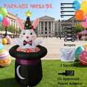 IHGYT 5 Ft Inflatable Easter Bunny in Magic Hat Yard Decoration, Cute Wizard Rabbit Popping Out of Top Hat with LED Lights, Blow Up Lawn Decor for Easter, Birthday Party, Indoor Outdoor Home Garden