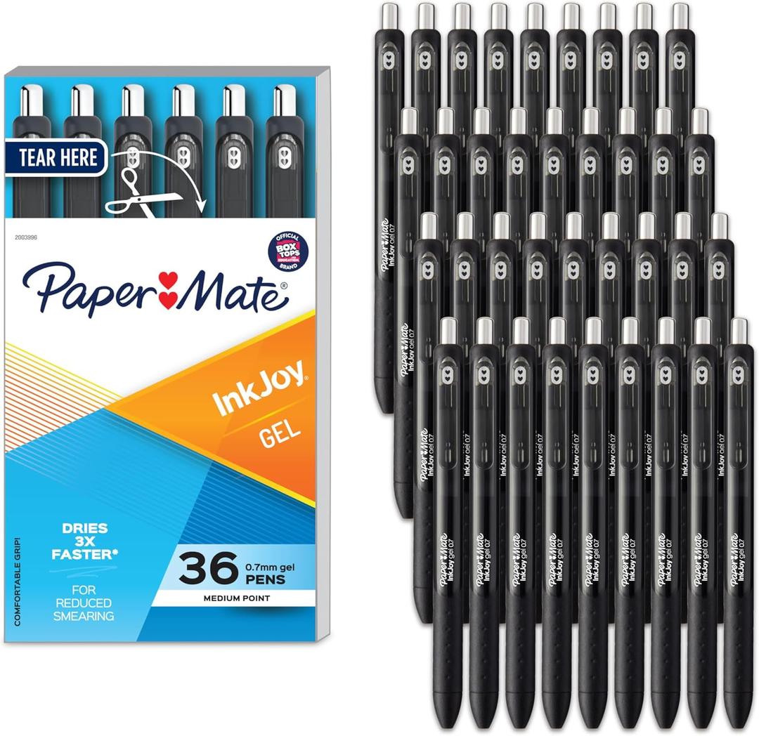 Paper Mate InkJoy Gel Pens Medium Point (0.7mm) Black 36 Count Paper Mate InkJoy Gel Pens Medium Point (0.7mm) Black 36 Count