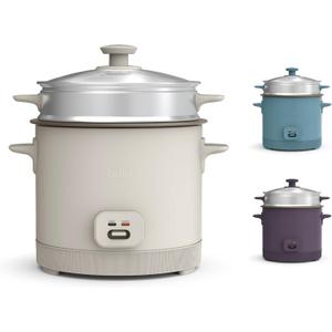 bella 16 Cup Rice Cooker with Steamer, Dishwasher Safe Steaming Basket, Rice Paddle and Measuring Cup, Removable Nonstick Cooking Bowl, Automatic Keep Warm Function, 400 Watt, Oatmilk