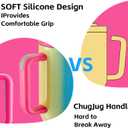 2 x 40 oz Tumbler with Handle and Straw Lid, Reusable Leak-Proof Insulated Tumblers, Stainless Steel Coffee Tumbler Cups Pink, Travel Mug for Home Office, Keep Cold 34Hrs, Cup Holder Friendly(Gala Shine)