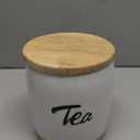 LEETOYI Ceramic Food Storage Containers with Lid,Modern Farmhouse Kitchen Decor, Countertop Food Storage Caddy Organizer, 33oz (Labeled Tea)