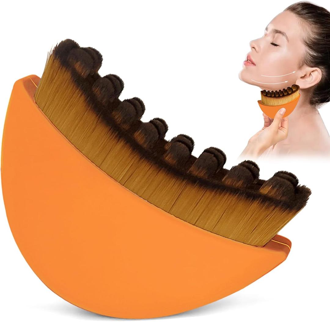 2 x Silicone Cover Upgrade Lymphatic Contour Face Brush, Lymphatic Drainage Massager for Face,Ergonomically Designed to Fit the Skin Precisely. (Orange)