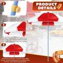 6.5ft Commercial Hot Dog Cart Umbrella, 7.5ft High Pole UV Blocking Waterproof Canopy for Outdoor Food Truck Mobile Vendors Catering Stand