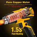 Cordless Heat Gun Compatible with Dewalt 20V Battery, LCD Display 350W 2-Temp Setting (120-1110), 4 Nozzle, Portable Hot Air Gun for Shrink Tubing, Paint Removal,DIY (Tool Only, NO Battery)