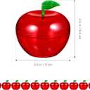 Cabilock Christmas Apple-Shaped Candy Packaging Box Plastic Container 7.1X7.1X7.7 Inches Holiday Candy Jar for Chocolate Treats and Seasonal Storage