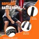 RunBaiNianCordless Battle Rope 2 Pack | Heavy Portable Training Rope for HIIT Cardio and Strength Training Home Gym Equipment for Men and Women