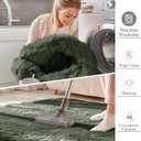 OLANLY Area Rugs for Living Room Bedroom, Machine Washable 4x5.9 ft Soft Fluffy Shaggy Bedside Rug, Indoor Floor Carpet for Kids Girls and Boys, Dorms, Nursery Rooms, Home Decor Aesthetic, Olive Green