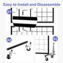 2-Pack 2'x5.5' Ft Gridwall Panel Display Stands 2'x5.5' Ft, Heavy Duty Floor Standing Retail Display Rack with Triangle Base for Retail Art Show
