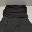 Verdusa Women's Maxi Skirts Ruched Mesh Sheer Long Skirt Ruffle Flowy Brunch Going Out Outfits, Large, Black