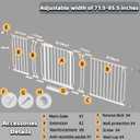 Baby Gate Extra Wide Fits 71.65-85.82 inch Wide Opening - Dog Pet Gates for Doorways Stairs No Drilling Pressure Mounted - Large Child Safety Gate Indoor Outdoor White