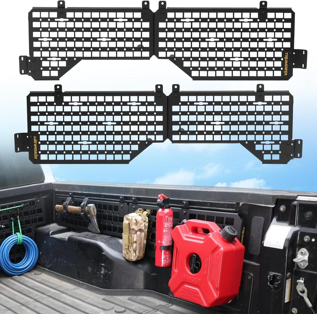 Trumgeta Heavy-Duty Side Bed MOLLE Panel Fit for 2007-2021 Toyota Tundra, Military-Grade Aluminum Truck Bed Storage Panel, 300lbs Load Capacity
