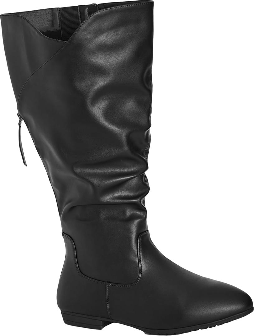 AVENUE Women's Wide Fit Montana Tall Boot Fashion (Black)