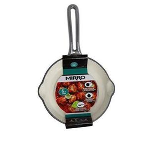 Mirro MIR-19056 6" Mini Cast Iron White Enamel Coated Interior Skillet, Grey,