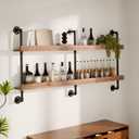 Bar Shelves, Wall Mounted Wine Rack, Weathered Brown, 60 Inch