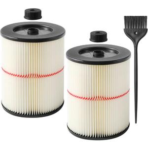 2 Pack Red Stripe Cartridge Filter Compatible with Craftsman 17816 9-17816 Wet Dry Vac fit 5 Gallon and Larger Vacuum Cleaner