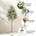6FT Artificial Olive Tree, Indoor Faux Olive Tree Fake Potted Silk Olive Tree Plants with Lifelike Branches & Fruits for Home Office Decor