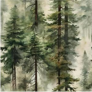 HAOKHOME Forest Peel and Stick Wallpaper Tree Wall Paper Wood Removable for Bedroom Green Contact Paper 17.3in x 32.8ft