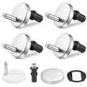 2 Full Set Toilet Seat Hinge Fixings,Quick Release Top Hinge Fixings Expanding Rubber,Toilet Seat Hinge Replacement Parts with Screws Bolts and Nuts for Home Bathroom