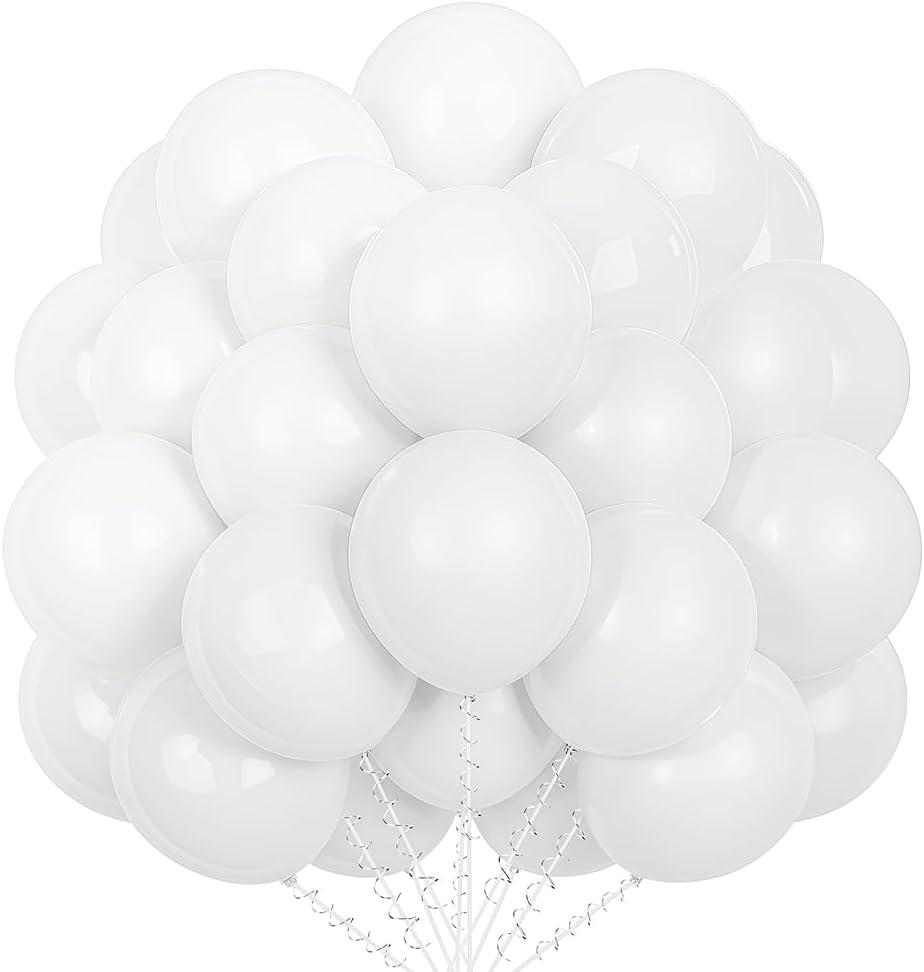 400 Pcs White Balloons 12 Inch Bulk Latex Balloon for Birthdays Weddings Party Decorations