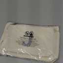 A-Z BAG 2pcs Personalised Makeup Bag Set, Canvas Cosmetic Bag with Rhinestone Initial, Birthday Gifts for Women (B, Beige)