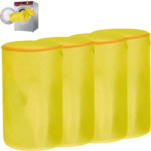 Shoe Washing Machine Bag, Laundry Shoe Bag for Washer and Dryer, Yellow Sandwish Mesh, 4L(8x15in)