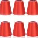 6PCS E14 Small Lamp Shade Clip on Chandelier Lamp Shades, Vintage Lampshade, Chandelier Shade, Fabric Lampshade for Table Floor Lamps Replacement(Red)