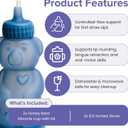 TalkTools Honey Bear Silicone Straw Cup, Dishwasher Safe Baby Drinking Bottle, Premium Food-Grade Material, Honeybear Sippy Cup for Ages 4+ Months, Kids and Toddlers (Single 8oz) (Blue)