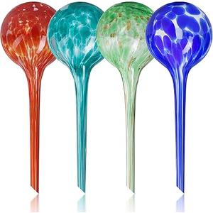 Plant Watering Globes Set of 4 - Large Self Watering Globes for Indoor & Outdoor Plants - Multicolored, Automatic, Glass Watering Bulbs for Daily Use, Plant Watering Devices