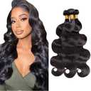 Body Wave Bundles Human Hair 1B Human Hair 3 Bundles Brazilian Virgin 24 26 28 Inch Natural Black Body Wave Bundle Hair Extensions 50 Gram Per Bundle