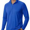 Mens Sun Protection Shirts Long Sleeve Running Shirts for Men UPF 50+ Outdoor Shirts for Men Hiking Shirts Fishing Shirts Big and Tall Dark Blue, XL