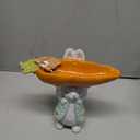 Mud Pie Bunny Carrot Candy Pedestal; 7" x 7"