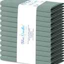 Blue Needles Solid Cloth Napkins Set of 12 Hunter Green 100% Cotton Dinner Napkins 18x18 inches - Soft, Reusable, Absorbent & Washable Linen, Ideal for Spring Summer Easter Parties & Everyday Use