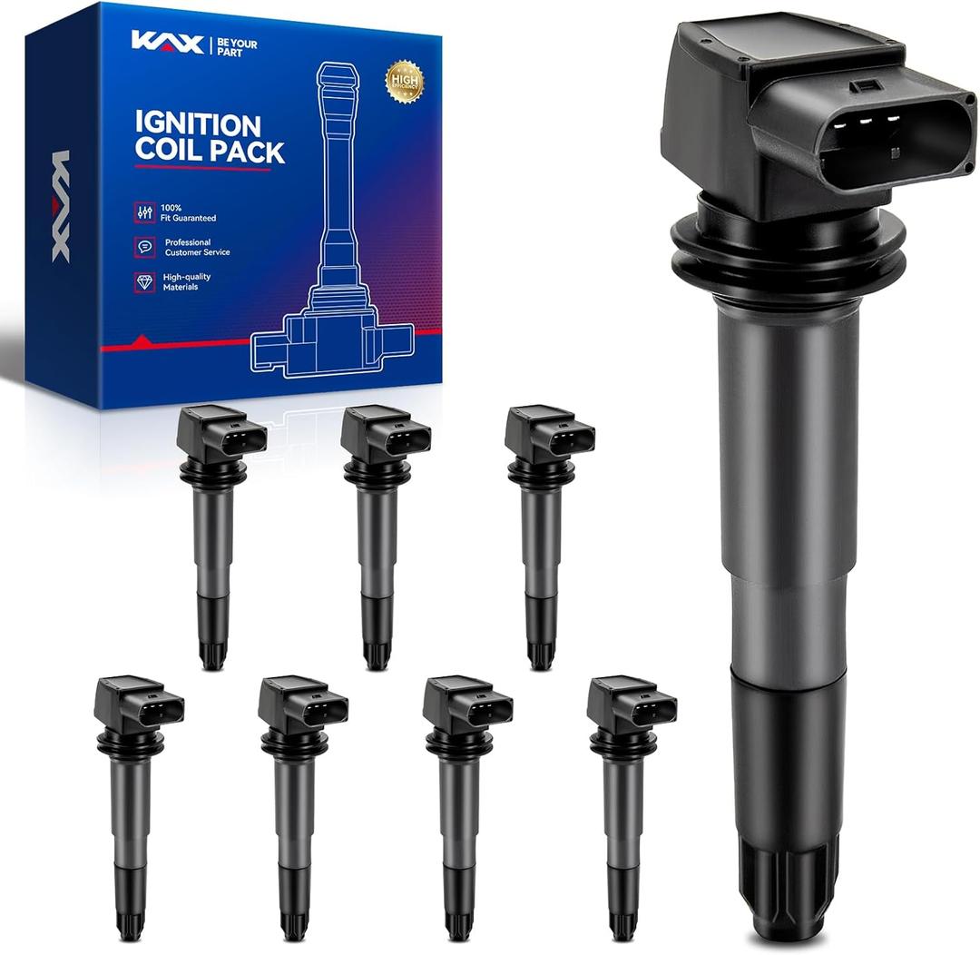 KAX Ignition Coil Packs,8 Packs UF563 Fit for 2003 2004 2005 2006 Cayenne Turbo S 4.5,Replacement for 48698, C-793, U5201 94860210401, 94860210403, 94860210405, 94860210407, 94860210408