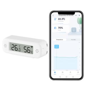 Smart Digital Thermometer Hygrometer, WiFi Indoor Temperature Humidity Sensor with App Alerts, Mini Room Temperature Meter with Data Storage and Export, Compatible with Alexa. 1PCS