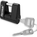 RETRUE Trailer Tongue Coupler Lock, Trailer Hitch Lock,Dia 1/4 Inch, 3/4 Inch Span for Tow Boat RV Truck Car's Coupler, Black