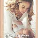 12x18 Picture Frame Rustic, Natural 18x12 Poster Frame Beige, 12 by 18inch Frame, Large Gallery Family Concert Portrait Photo Wall Frame