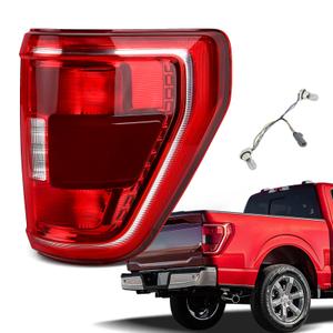 OEmatchautoo Tail Light Compatible with 2021 2022 2023 Ford F150 XL XLT Halogen Type W/Blind Spot Taillight W/Bulb & Harness, Right Passenger Side, Module Not Included, OEM: ML3Z13404C ML3Z13404B