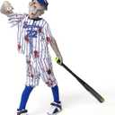 Spooktacular Creations Zombie Baseball Player Costumes for Boys, Halloween Costume for Kid, Zombie Football Player Outfit (X-Large)