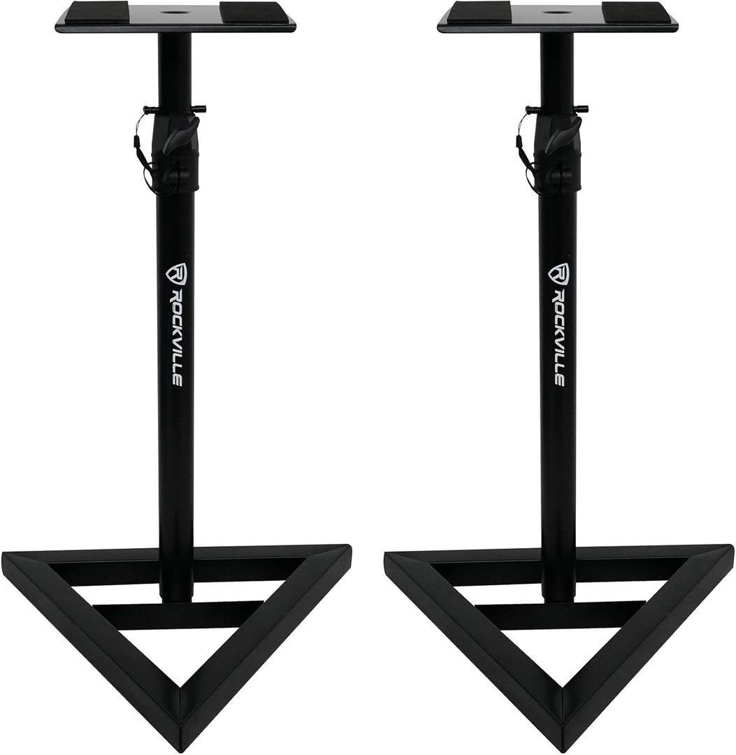 Rockville RVSM1 Pair of Near-Field Studio Monitor Stands w/ Adjustable Height,Black