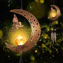 Solar Moon Fairy Wind Chimes Outdoor, Waterproof Moon Wind Bells Light Clearance for Outside, Unique Gifts for Mother's Day, Children's Day, Birthday, Mom, Women, Decor for Garden, Yard, Party