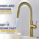 Kitchen Faucets with Soap Dispenser Pull Down Sprayer, Gold