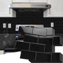 Art3d Peel and Stick Backsplash, 10-Pack Thickened Stick on Subway Tiles, Faux Ceramic Tiles for Kitchen, Bathroom, Black