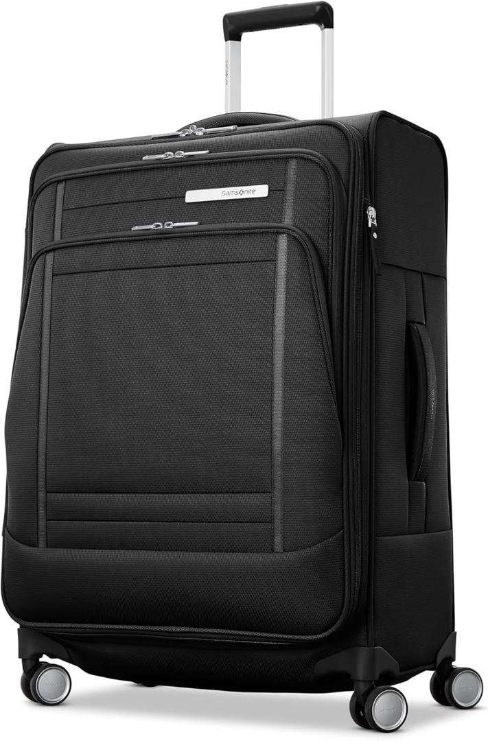 Samsonite UpLIFT Lightweight Medium Checked Softside Luggage with Spinner Wheels - Expandable - Airline-Approved, Polyester Soft Suitcase for Ultra Light Travel - Black