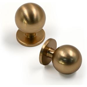 FILTA 10 Pack 1Inch(27mm) Diameter Round Solid Ball Champagne Bronze Cabinet Knobs Drawer Pulls Cabinet Hardware for Kitchen Cabinets and Bathroom Cabinets (Single Hole Knob)