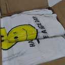Fuxury 1000 Count Happy Smiling Face Thank You Plastic Bags (12" x 6.5" x 21") White, Have a Nice Day Bags for T-shirt, Grocery, Take Out, To Go, Retail Shopping in Bulk (Made in USA)
