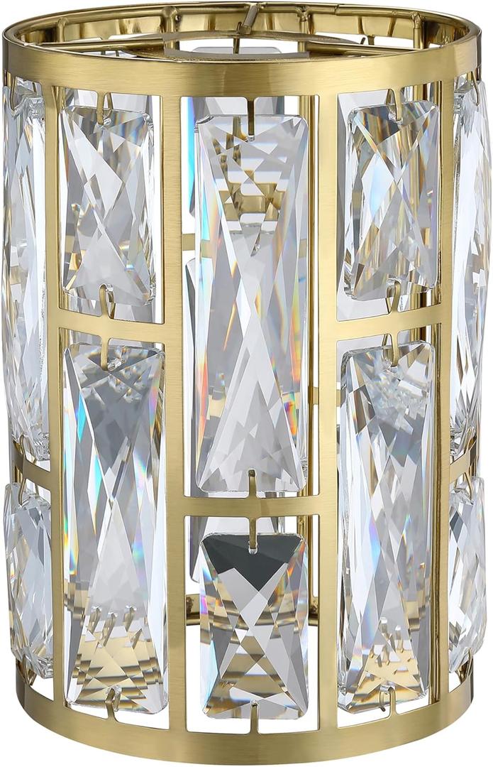 Doraimi Lighting 1 Pack Crystal Metal Pendant Ceiling Chandelier Wall Sconce Lamp Replacement Covers Shade Fixture Brushed Bronze Finish,1.66" Fitter Size,7.1" high*5.3" Diameter