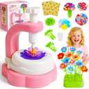 Bo-Toys DIY Fabric Flower Bouquet Kit  Kids Arts & Crafts Set with Embossing Machine, 28 Flowers, Vase & Base  Creative Preschool Activity Gift for Girls and Boys