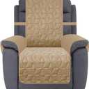 Ameritex Waterproof Nonslip Recliner Cover Christmas Decor Stay in Place, Dog Couch Recliner Cover Furniture Protector for Pets and Kids (Sand, 23'')